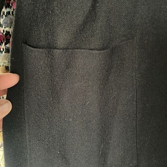 J. Jill cardigan. Black exterior, beige interior with pockets. - Picture 3 of 3